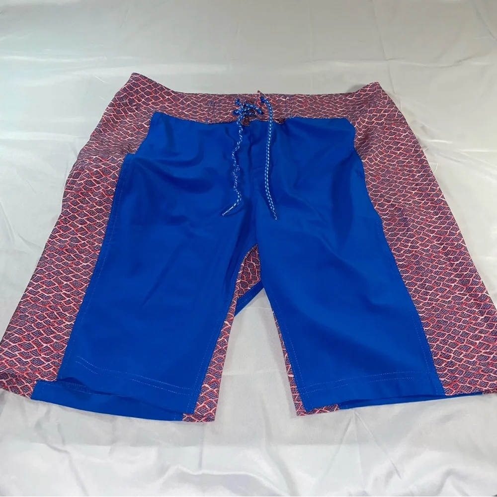 Columbia‎ Sportswear Mens Blue Red Fish Scale Board Shorts Size L 11in